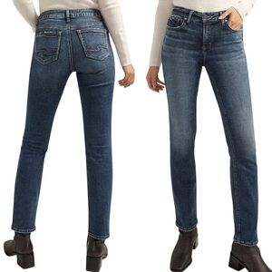 Silver Jeans Elyse Mid Rise Straight Leg Jeans Women's size 22